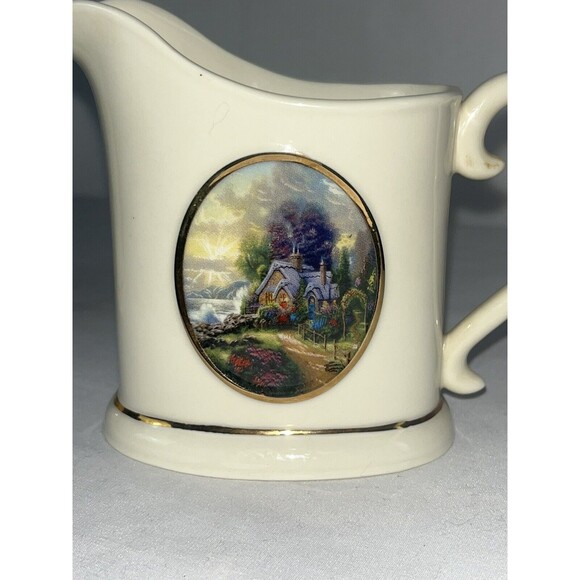 Thomas Kincaid Avon New Day Drawing Creamer & Stepping Stone Cottage Sugar Bowl - Picture 8 of 12
